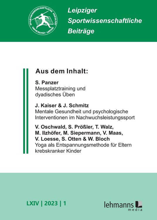 Produktbild: Leipziger Sportwissenschaftliche Beitr&auml;ge