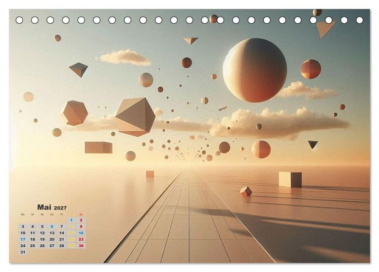 Produktbild: Digitale Landschaften &ndash; Atmosph&auml;ren der Zukunft (Tischkalender 2027 DIN A5 quer), CALVENDO Monatskalender