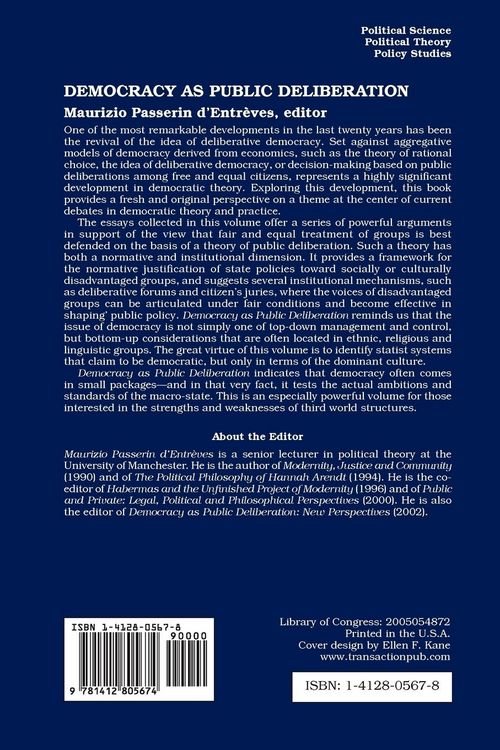 Produktbild: Democracy as Public Deliberation