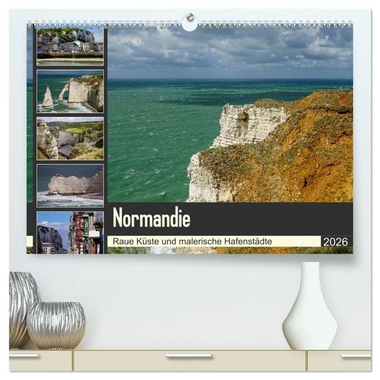 Produktbild: Normandie - Raue K&uuml;ste und malerische Hafenst&auml;dte (hochwertiger Premium Wandkalender 2026 DIN A2 quer), Kunstdruck in Hochglanz
