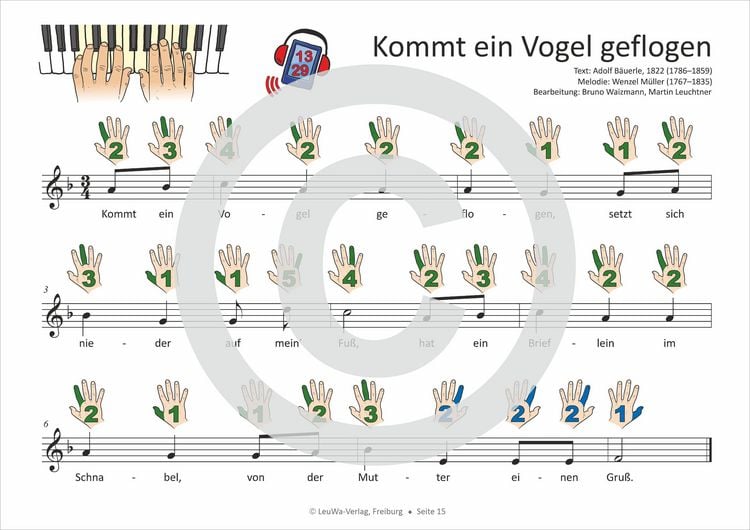Produktbild: Einfacher!-Geht-Nicht: 34 Kinderlieder BAND 1+2 f&uuml;r Klavier und Keyboard (+Play-Along-Streaming) | LeuWa