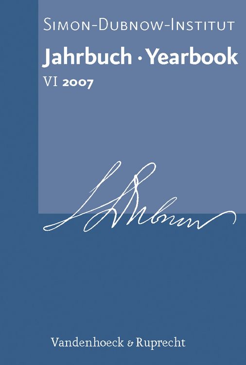 Produktbild: Jahrbuch des Simon-Dubnow-Instituts / Simon Dubnow Institute Yearbook VI (2007)