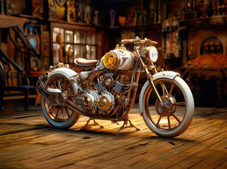 Produktbild: CALVENDO Puzzle Wei&szlig;es Motorrad | 2000 Teile Lege-Gr&ouml;&szlig;e 90x67cm Foto-Puzzle f&uuml;r gl&uuml;ckliche Stunden