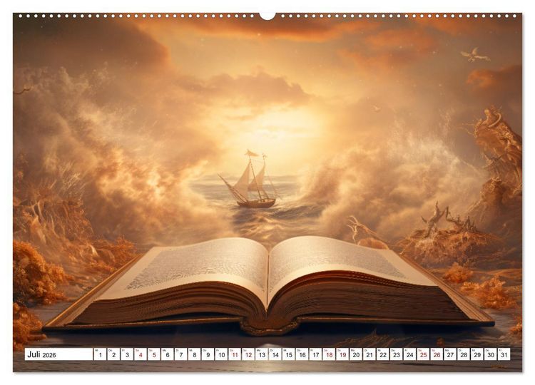 Produktbild: Mystische Welten - Mit B&uuml;chern die Grenzen der Phantasie erweitern (hochwertiger Premium Wandkalender 2026 DIN A2 quer), Kunstdruck in Hochglanz