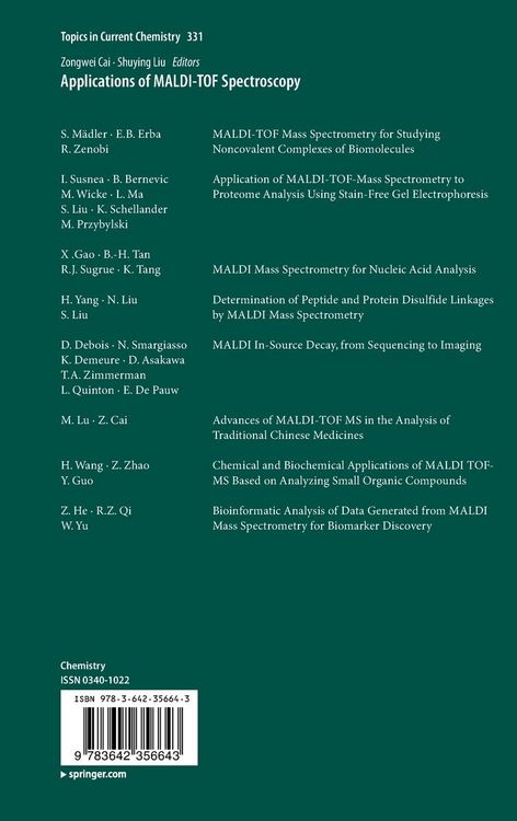 Produktbild: Applications of MALDI-TOF Spectroscopy