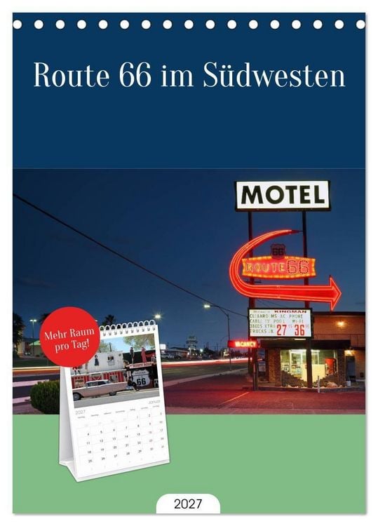 Produktbild: Tischplaner 2027 - Route 66 im S&uuml;dwesten (A5 Tischkalender zum Aufstellen) CALVENDO
