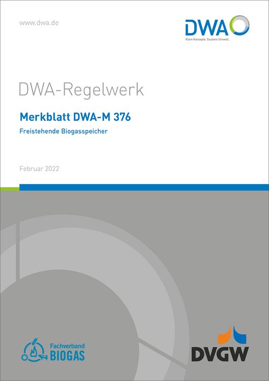 Produktbild: Merkblatt DWA-M 376 Freistehende Biogasspeicher