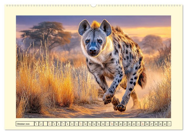 Produktbild: Afrikas Hy&auml;nen. Die kichernden Schatten der Savanne (Wandkalender 2026 DIN A2 quer), CALVENDO Monatskalender