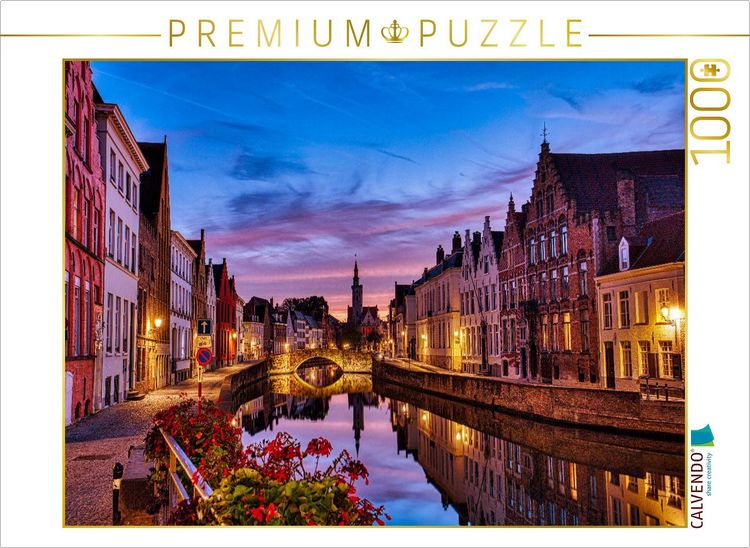 Produktbild: CALVENDO Puzzle Ein Motiv aus dem Kalender Br&uuml;gge und Gent im Zwielicht | 1000 Teile Lege-Gr&ouml;&szlig;e 64x48cm Foto-Puzzle f&uuml;r gl&uuml;ckliche Stunden