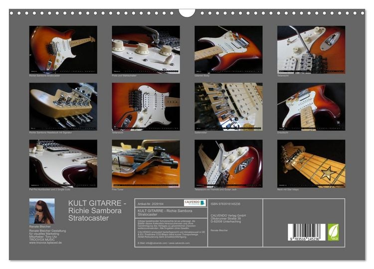 Produktbild: KULT GITARRE - Richie Sambora Stratocaster (Wandkalender 2026 DIN A3 quer), CALVENDO Monatskalender