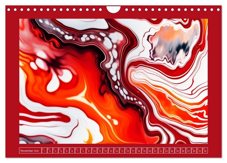 Produktbild: Farbenfrohe Marmorierungen (Wandkalender 2026 DIN A4 quer), CALVENDO Monatskalender