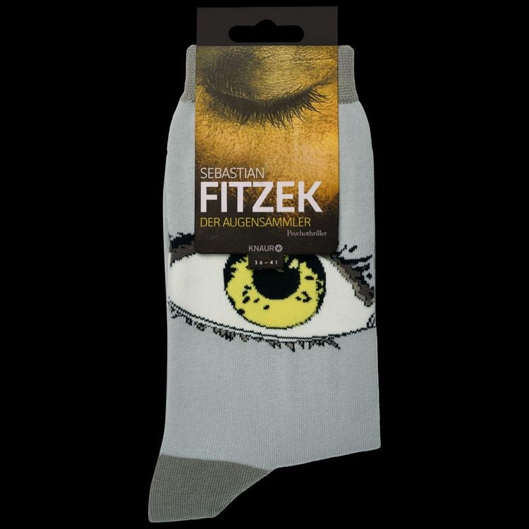 Produktbild: Sebastian Fitzek-Socken "Der Augensammler" Gr&ouml;&szlig;e 36-41