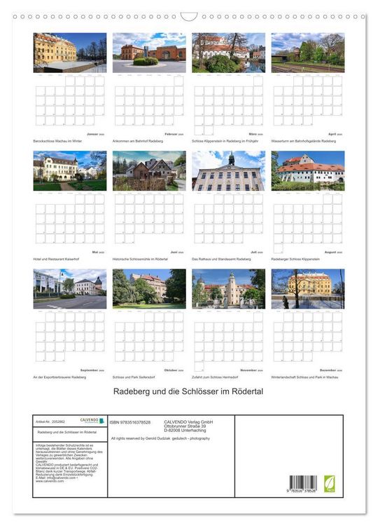 Produktbild: Radeberg und die Schl&ouml;sser im R&ouml;dertal (Wandkalender 2026 DIN A2 hoch), CALVENDO Monatskalender