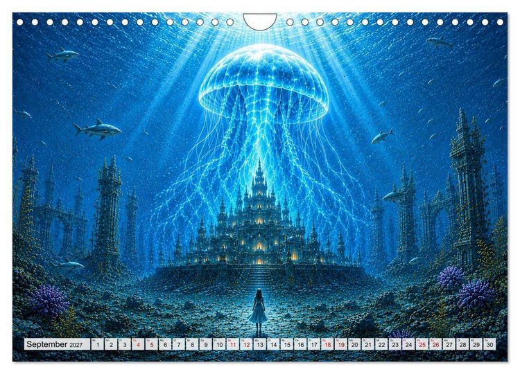Produktbild: Versunkene Welten &ndash; Mystische Tiefen zwischen Traum und Ewigkeit (Wandkalender 2027 DIN A4 quer), CALVENDO Monatskalender