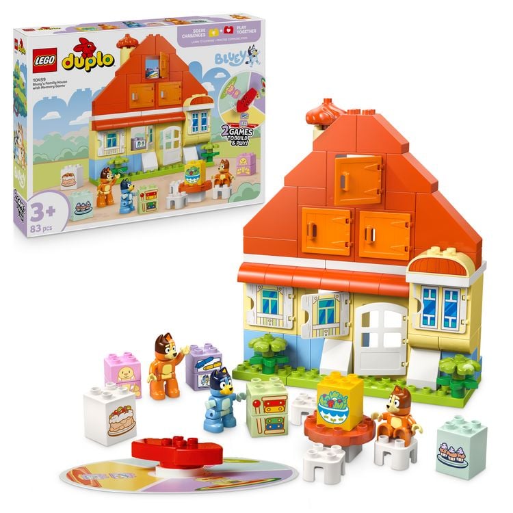 Produktbild: LEGO DUPLO Bluey: Blueys Familienhaus mit Memory-Spiel - Spielzeug 10459