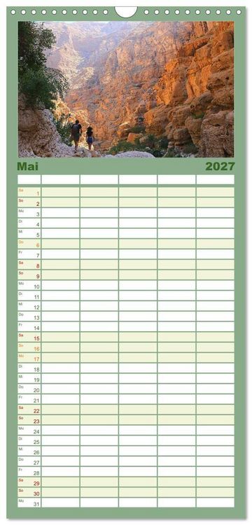 Produktbild: Familienplaner 2027 - Unterwegs im Weihrauchland Oman mit 5 Spalten (Wandkalender, 21 x 45 cm) CALVENDO