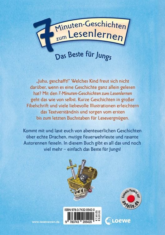 Produktbild: Lesel&ouml;wen - Das Original - 7-Minuten-Geschichten zum Lesenlernen - Das Beste f&uuml;r Jungs