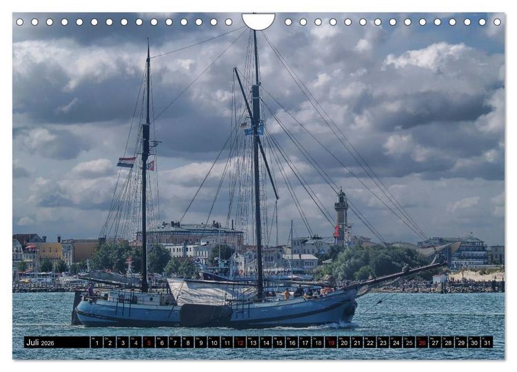 Produktbild: Segelschiffe vor Warnem&uuml;nde (Wandkalender 2026 DIN A4 quer), CALVENDO Monatskalender