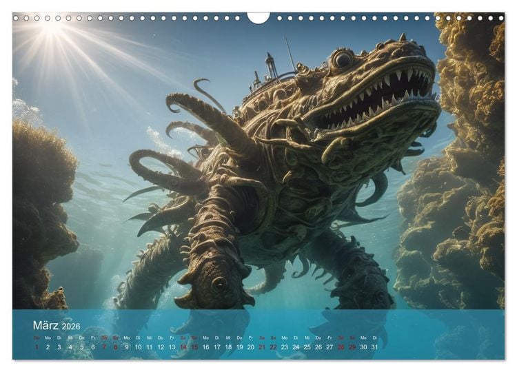 Produktbild: Steampunk - Unterwasser Roboter (Wandkalender 2026 DIN A3 quer), CALVENDO Monatskalender