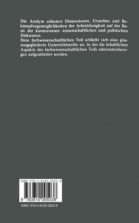 Produktbild: Arbeitslosigkeit &mdash; Dimensionen, Ursachen und Bew&auml;ltigungsstrategien