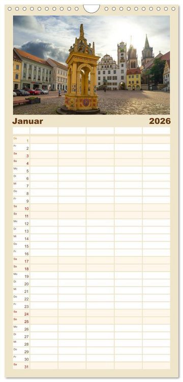 Produktbild: Familienplaner 2026 - Sachsen Impressionen mit 5 Spalten (Wandkalender, 21 x 45 cm) CALVENDO
