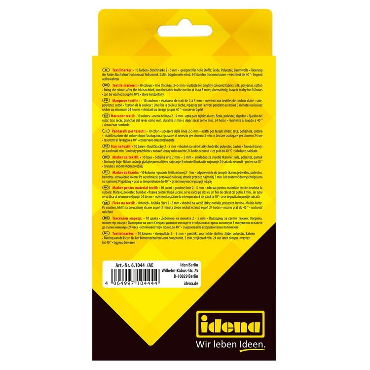 Produktbild: Idena Textilmarker 2-5mm rund 10 St&uuml;ck