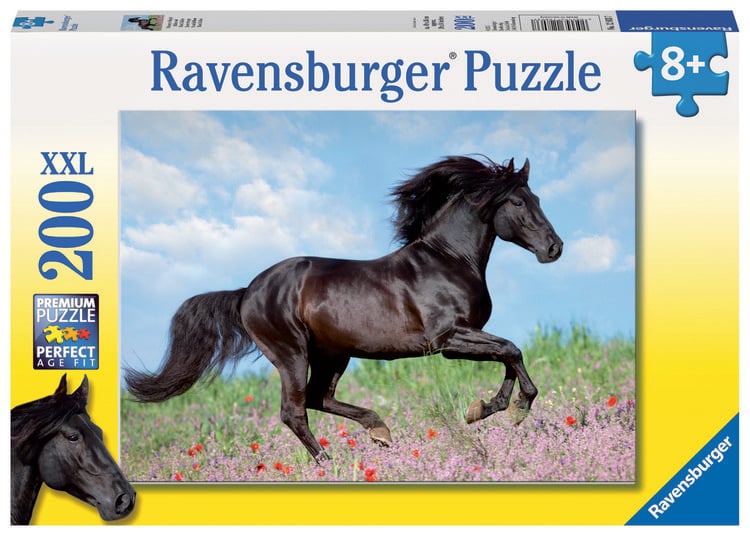 Produktbild: Puzzle Ravensburger Schwarzer Hengst 200 Teile XXL