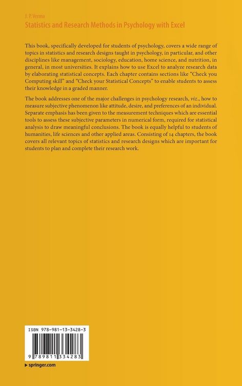 Produktbild: Statistics and Research Methods in Psychology with Excel