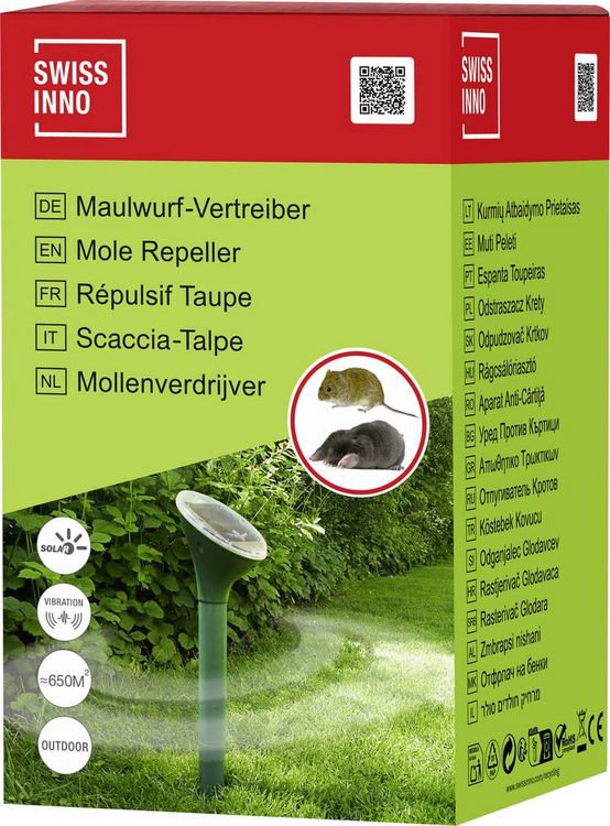 Produktbild: Swissinno Solar SuperCat W&uuml;hlmausvertreiber Funktionsart Vibration Wirkungsbereich 650 m&sup2; 1 St.