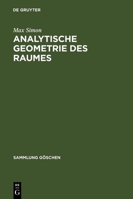 Produktbild: Analytische Geometrie des Raumes