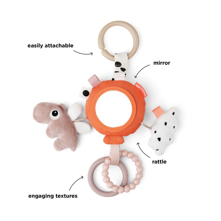 Produktbild: To go activity mirror Happy clouds Papaya