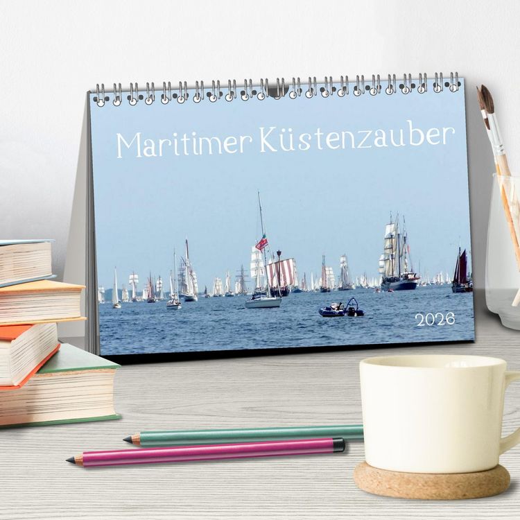 Produktbild: Maritimer K&uuml;stenzauber (Tischkalender 2026 DIN A5 quer), CALVENDO Monatskalender