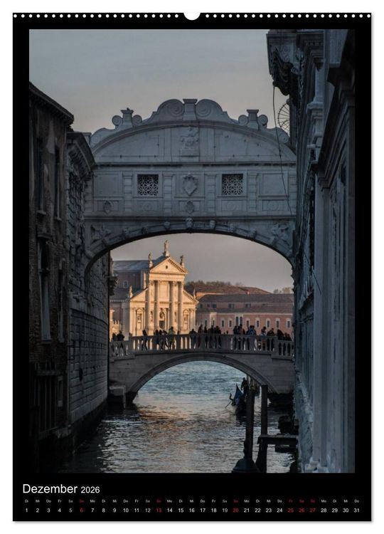 Produktbild: Venedig &ndash; La Romantica (hochwertiger Premium Wandkalender 2026 DIN A2 hoch), Kunstdruck in Hochglanz