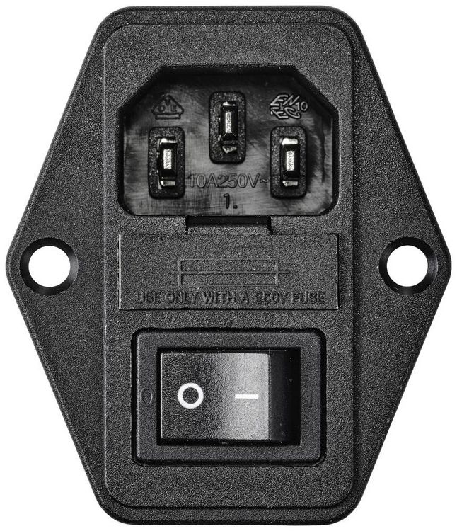 Produktbild: TRU COMPONENTS TC-10088400 Kaltger&auml;te-Steckverbinder C14 Stecker, Einbau vertikal Gesamtpolzahl: 3 10 A Schwarz 1 St.