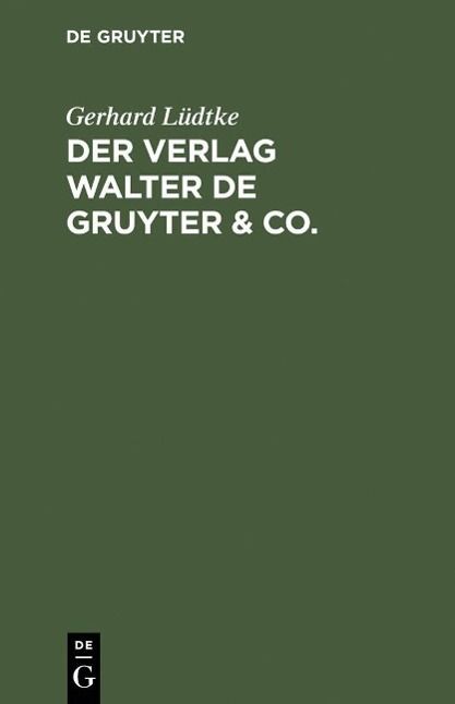 Produktbild: Der Verlag Walter de Gruyter & Co.