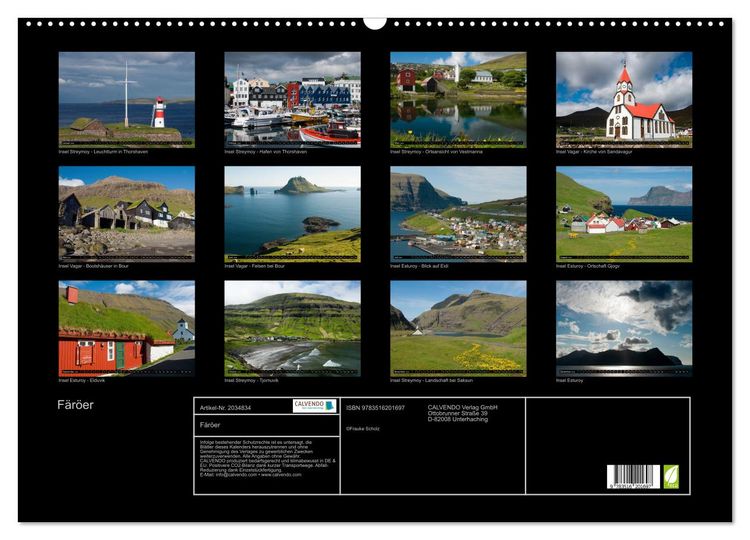 Produktbild: F&auml;r&ouml;er (Wandkalender 2026 DIN A2 quer), CALVENDO Monatskalender