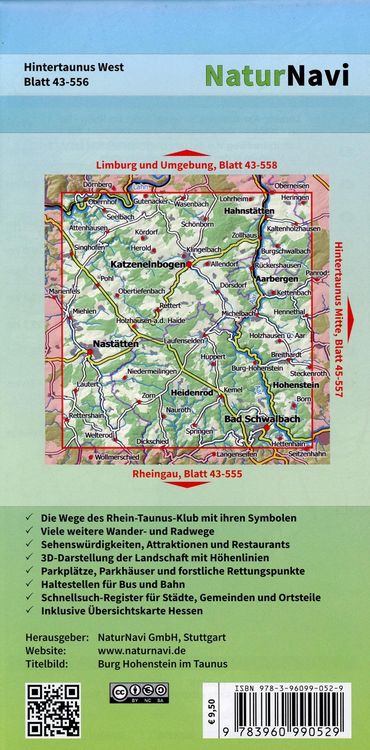 Produktbild: Hintertaunus West 1 : 25 000, Blatt 43-556