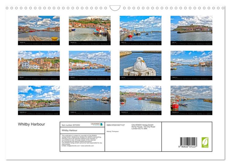 Produktbild: Whitby Harbour (Wall Calendar 2026 DIN A3 landscape), CALVENDO 12 Month Wall Calendar