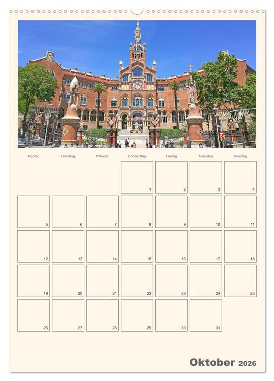 Produktbild: Valencia - Barcelona Terminplaner (hochwertiger Premium Wandkalender 2026 DIN A2 hoch), Kunstdruck in Hochglanz