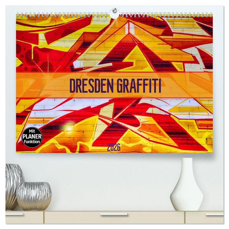 Produktbild: Dresden Graffiti (hochwertiger Premium Wandkalender 2026 DIN A2 quer), Kunstdruck in Hochglanz
