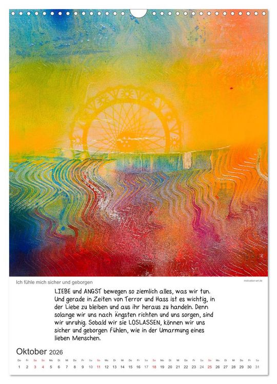 Produktbild: Motivation-Art 2026 (Wandkalender 2026 DIN A3 hoch), CALVENDO Monatskalender