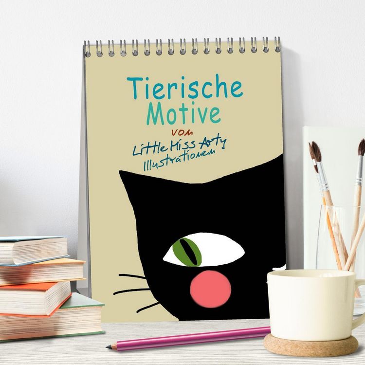 Produktbild: Tierische Motive von Little Miss Arty Illustrationen (Tischkalender 2026 DIN A5 hoch), CALVENDO Monatskalender