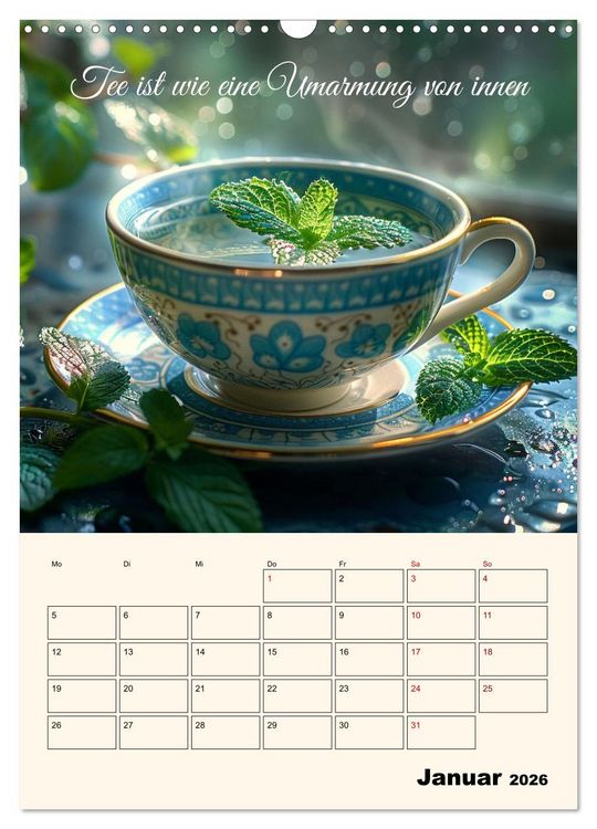 Produktbild: Du, mein geliebter Tee (Wandkalender 2026 DIN A3 hoch), CALVENDO Monatskalender