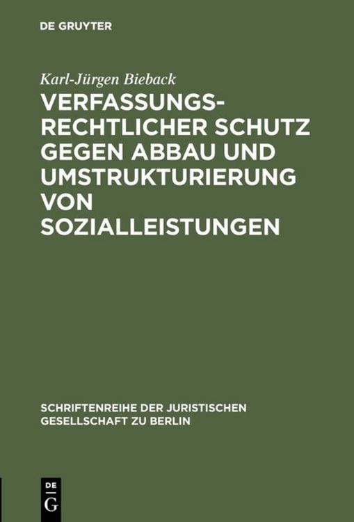 Produktbild: Verfassungsrechtlicher Schutz gegen Abbau und Umstrukturierung von Sozialleistungen