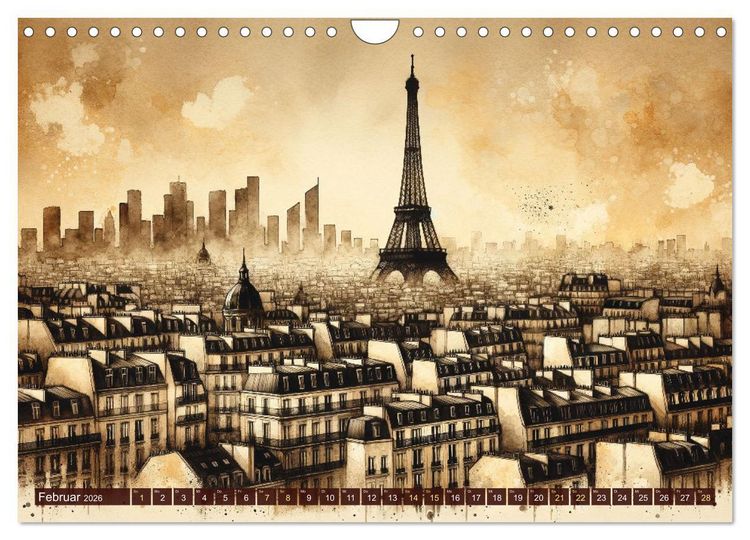 Produktbild: Von New York bis Tokio - Ein KI-Kalender f&uuml;r Weltenbummler (Wandkalender 2026 DIN A4 quer), CALVENDO Monatskalender