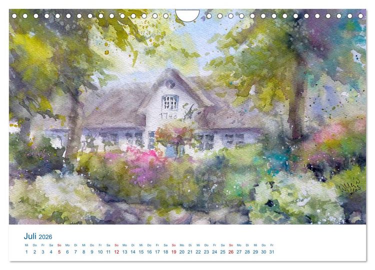 Produktbild: F&ouml;hr - Aquarelle (Wandkalender 2026 DIN A4 quer), CALVENDO Monatskalender