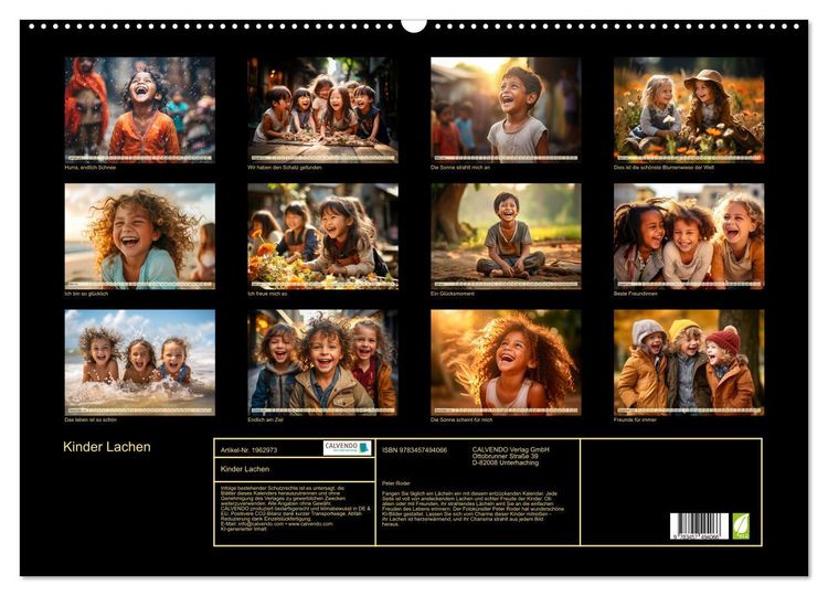 Produktbild: Kinder Lachen (Wandkalender 2026 DIN A2 quer), CALVENDO Monatskalender