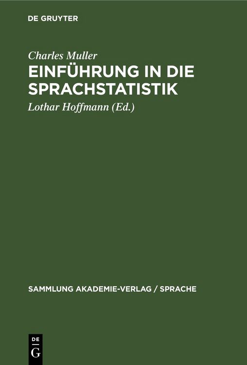 Produktbild: Einf&uuml;hrung in die Sprachstatistik