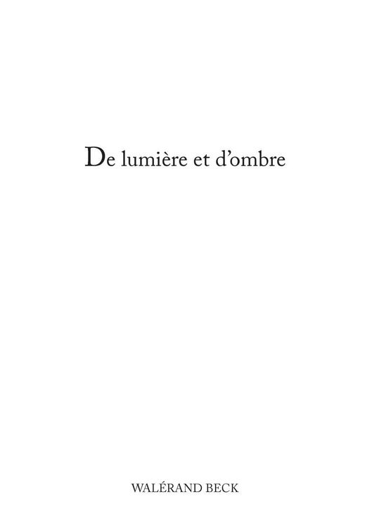 Produktbild: De lumi&egrave;re et d'ombre