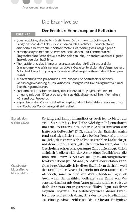 Produktbild: Lekt&uuml;rehilfen Bernhard Schlink "Der Vorleser"